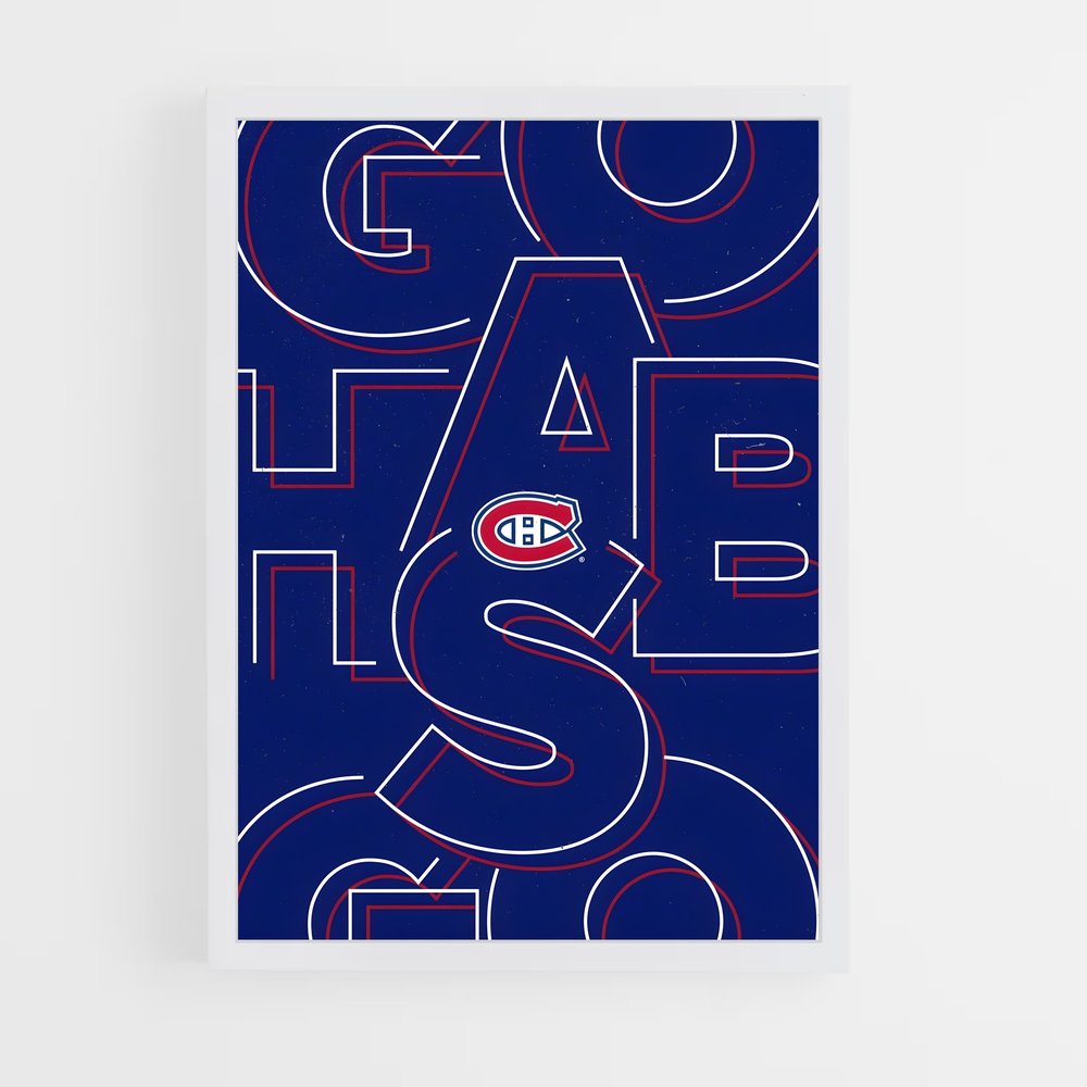 Poster Bleu Glorieux – affiche Hockey sur glace (vue 3)